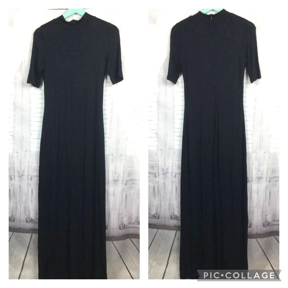 Nasty Gal Black High Neck Maxi Dress S